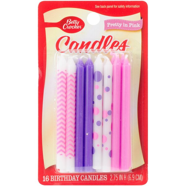 Betty Crocker BC PRETTY IN PINK CANDLE BDAY, 16PK BC22835